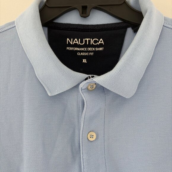 Nautica Performance Deck Shirt Classic Fit XL Light Blue Polo Men’s Shirt‎ - Picture 3 of 5
